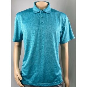 Haggar Cool 18 Performance Men’s Short Sleeve Polo. Blue. Medium